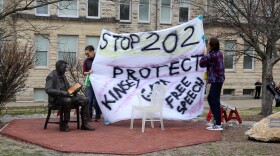 Indiana University community members protested Senate Bill 202 in spring 2024. Now called Enrolled Act 202, Indiana's public colleges must comply with the law.