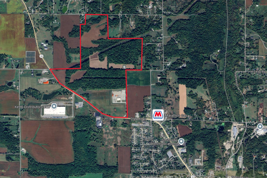 Approximation of the proposed site just west of downtown Ellettsville.