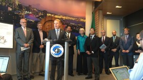 Mayor Ed Murray speaks at an announcement of the city's proposals to build more affordable housing.