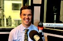 Ryan Croke at the mic NPR Illinois Studio A