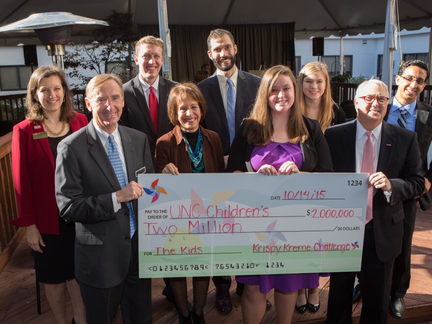 In October the student group behind the Krispy Kreme Challenge, an annual charity race in Raleigh, N.C., pledged to raise a total of $2 million for the race's namesake clinic and UNC Children's Hospital.