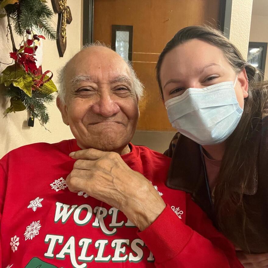 Edmond Johnson and Alaina Tahlate during the Christmas season