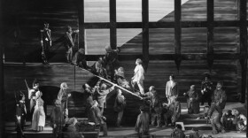 A British opera company performing a stage production of Beethoven's "Fidelio" at Sadler's Wells, London. (Denis De Marney/Getty Images)