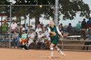 Barbara Jane Johnson, the oldest player on the Colorado Peaches at 92, hits a foul ball. Photo: Adrian O'Farrill, Rocky Mountain PBS.