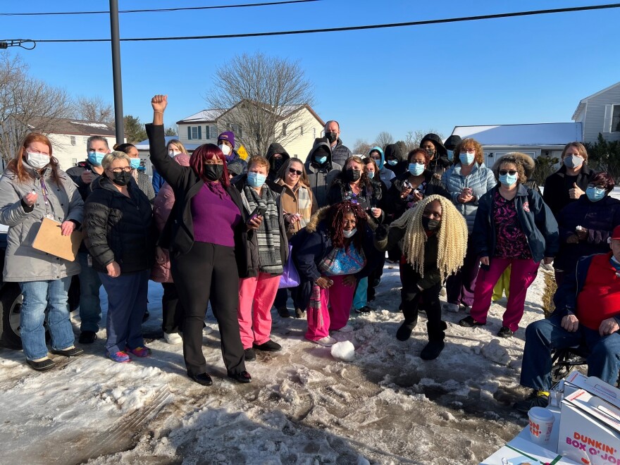  Delmar nursing home workers' candlelight vigil February 9, 2022