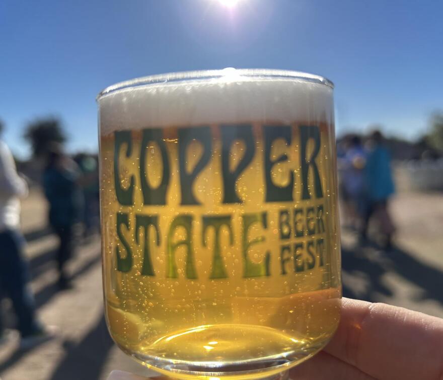 Beer glass that reads "Copper State Beer Fest"