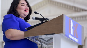 Greisa Martinez Rosas speaks during a Remembrance and Celebration of the Life & Enduring Legacy of Robert F. Kennedy event taking place at Arlington National Cemetery on June 6, 2018 in Arlington, Virginia.  (Leigh Vogel/Getty Images for RFK Human Rights  )