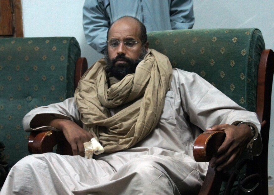 Seif al-Islam is seen after his capture in 2011.