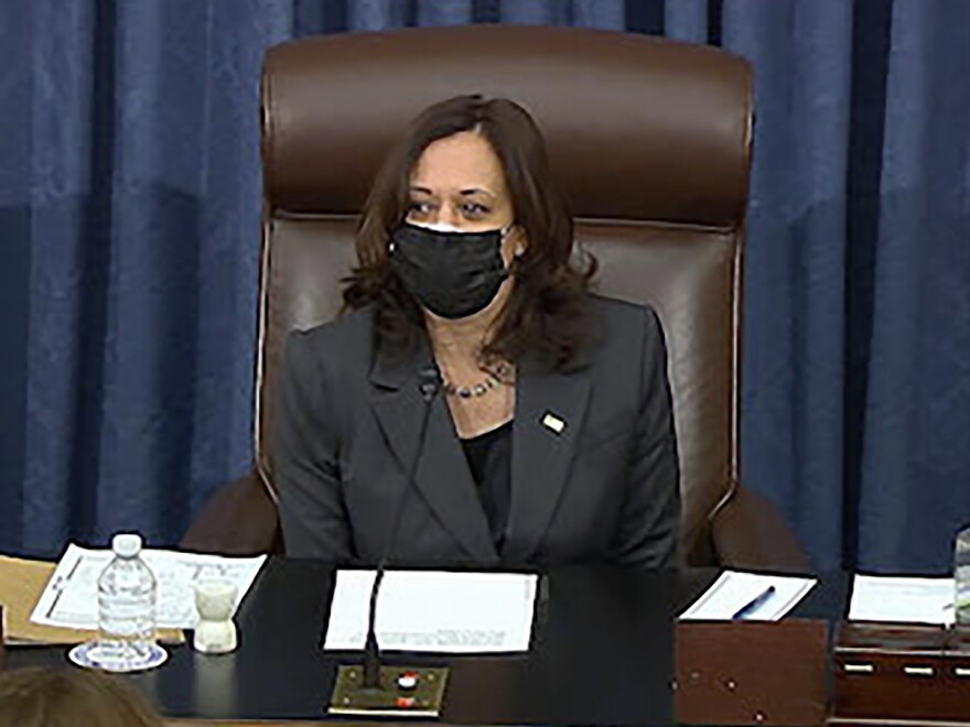 During the marathon Senate session on Thursday into Friday, Vice President Harris had to cast her first tiebreaking vote in the divided Senate.