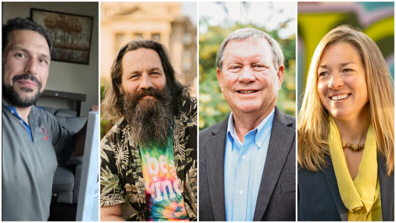 Candidates for Boise mayor are (left to right) Aaron Reis, Joseph Evans, Mike Masterson, and incumbent Lauren McLean