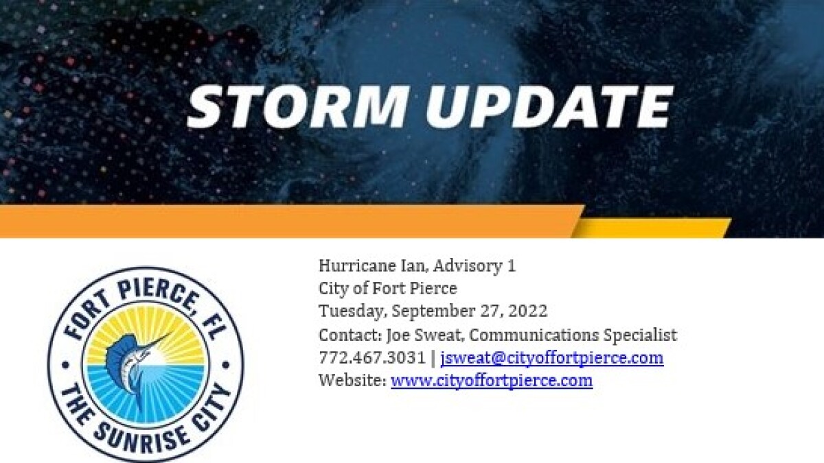 City of Fort Pierce - Hurricane Ian, Advisory 1 | WQCS