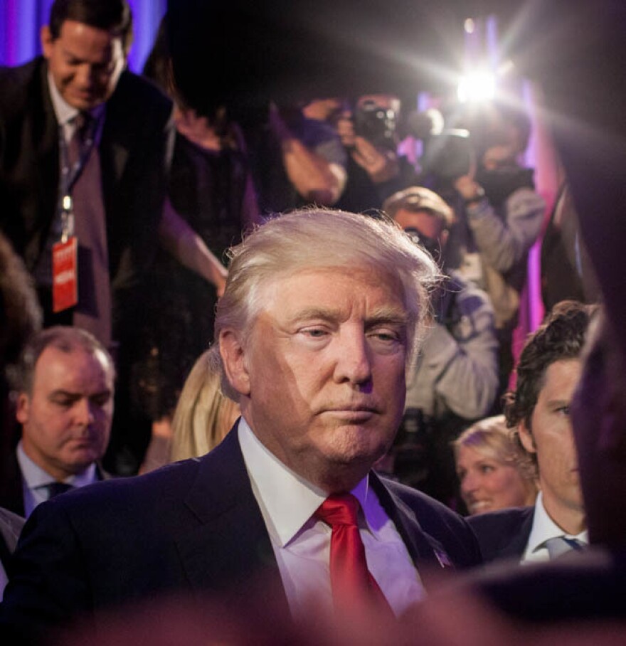 President-elect Donald Trump meets supporters after his acceptance speech at the New York Hilton Midtown.