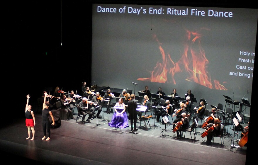 Dancers Shannon White and Zachary Morris perform with the Great Lakes Chamber Orchestra and vocal soloist Tyler Roberts