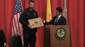 Las Cruces Police Chief Jeremy Story receives the Hometown Hero Award.