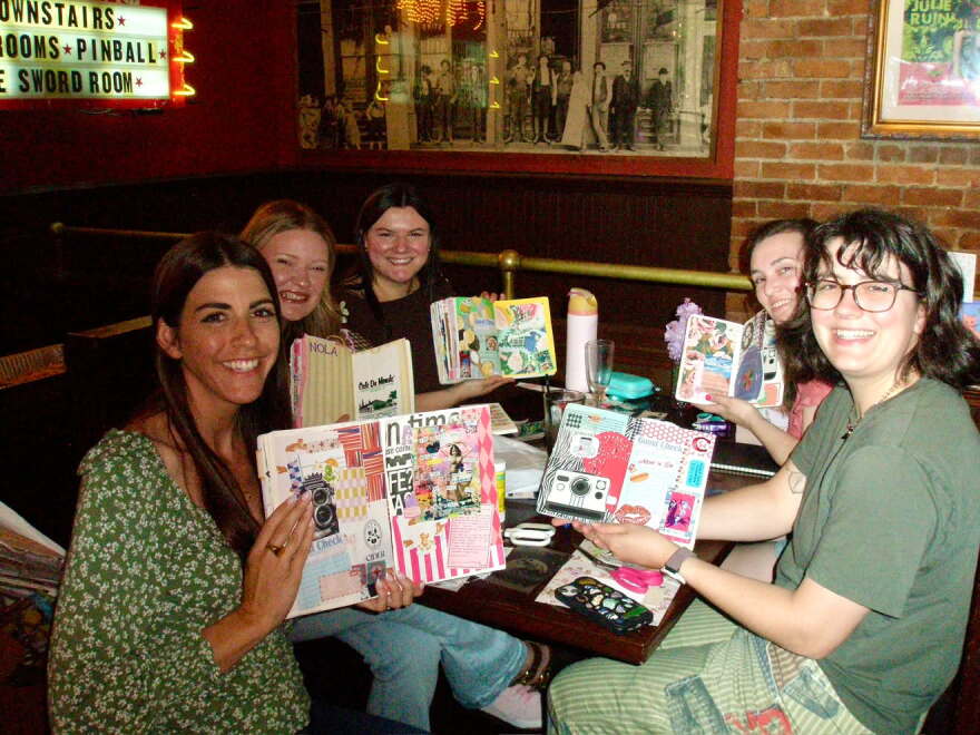 Sofia Tekulve leads junk journaling workshops in Cincinnati. These are some of the spreads attendees created.
