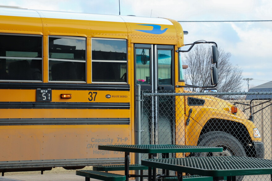 A school bus for Moore Public Schools.