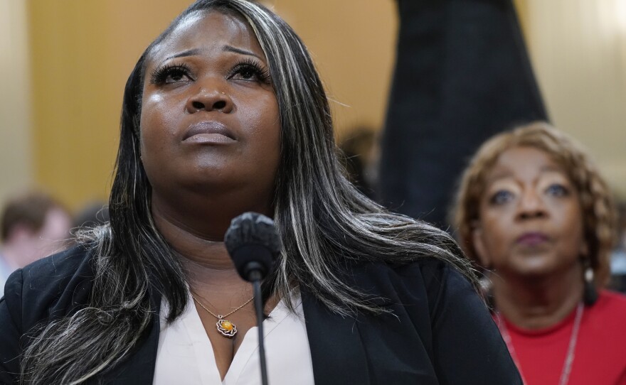 Wandrea "Shaye" Moss, a former Georgia election worker, and her mother Ruby Freeman, right.