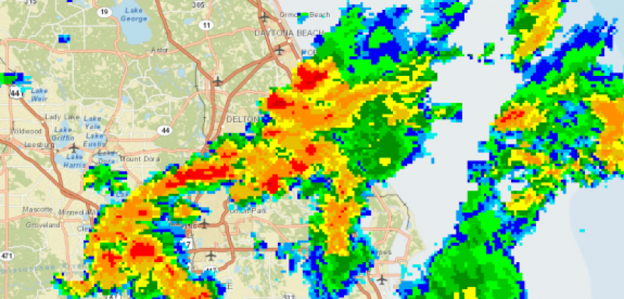 Storms move over Central Florida Tuesday Night. NOAA, ncdc.noaa.gov
