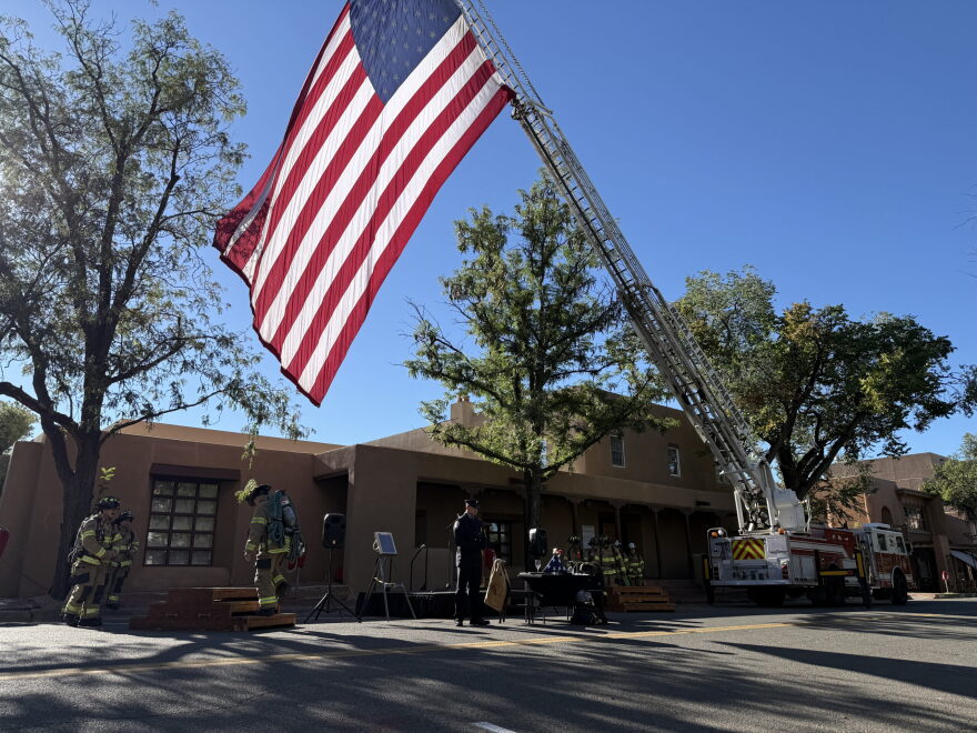 Firefighters in Santa Fe Department conduct their stair climb ceremony in remembrance of the 343 firefighters that died during the terrorist attacks on Sept. 11.