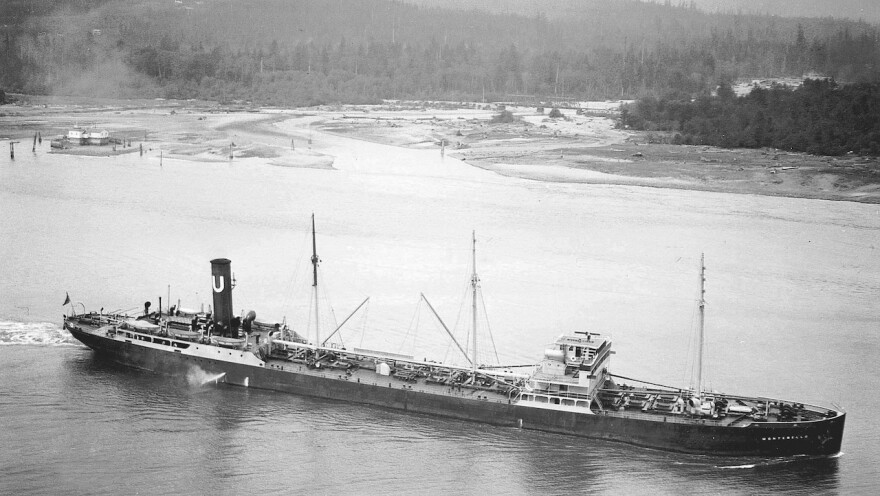 SS Montebello en route to delivering load of oil from Avila Beach, California to British Columbia.