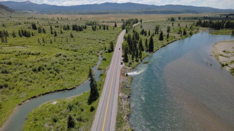 Erosion from Snake River along U.S. HIghway 26/89