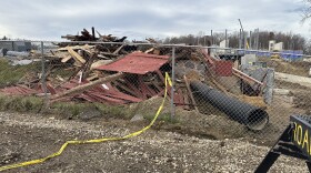 A pile of rubble stands where the historic Naragon Barn had stood for over 100 years on the land that became Potato Creek State Park in the early 1970s. Just a week earlier, the Indiana Department of Natural Resources had told WVPE they had no timeline for the demolition. The agency did not inform community members who had been trying to save the barn that they were carrying out the demolition this past weekend.