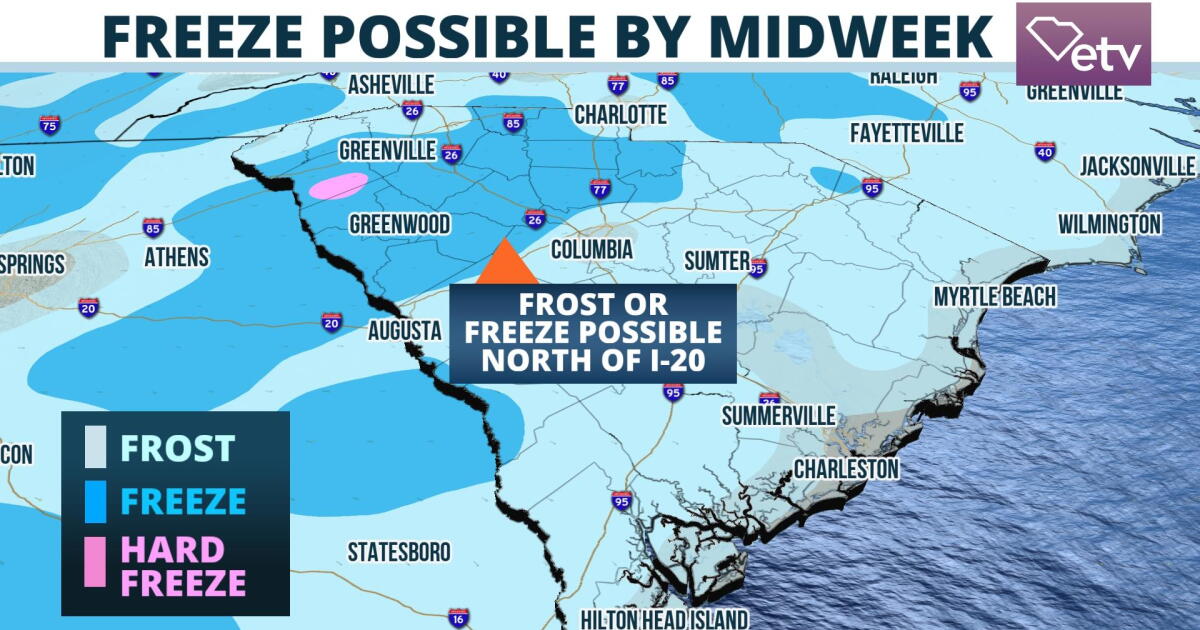 Freeze possible by midweek as strong cold front ushers in early season ...