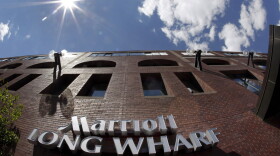 Marriott Long Wharf in Boston. Seventy of Massachusetts' first 92 confirmed coronavirus cases have been linked to a meeting of Biogen executives that was held at the hotel in late February 2020. (Elise Amendola/AP File Photo)