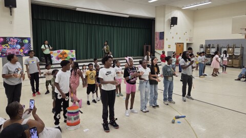 Students celebrate the finale of Freedom Schools at Allenbrook Elementary School.