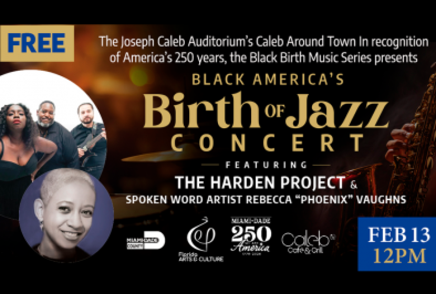 As the nation gears up to recognize 250 years of American history, the Joseph Caleb Auditorium announced it is bringing the "sound and soul" of the country this month to the heart of Liberty City. On Friday, February 13, beginning at noon, the "Caleb Around Town" outreach series will present the Black America’s Birth of Jazz Concert.