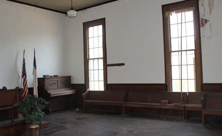 The old upstairs sanctuary at Cave Spring Memorial Church in northwest Greene County on September 8, 2026.