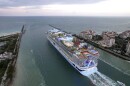 FILE - A cruise ship sails out of PortMiami, Jan. 27, 2024.