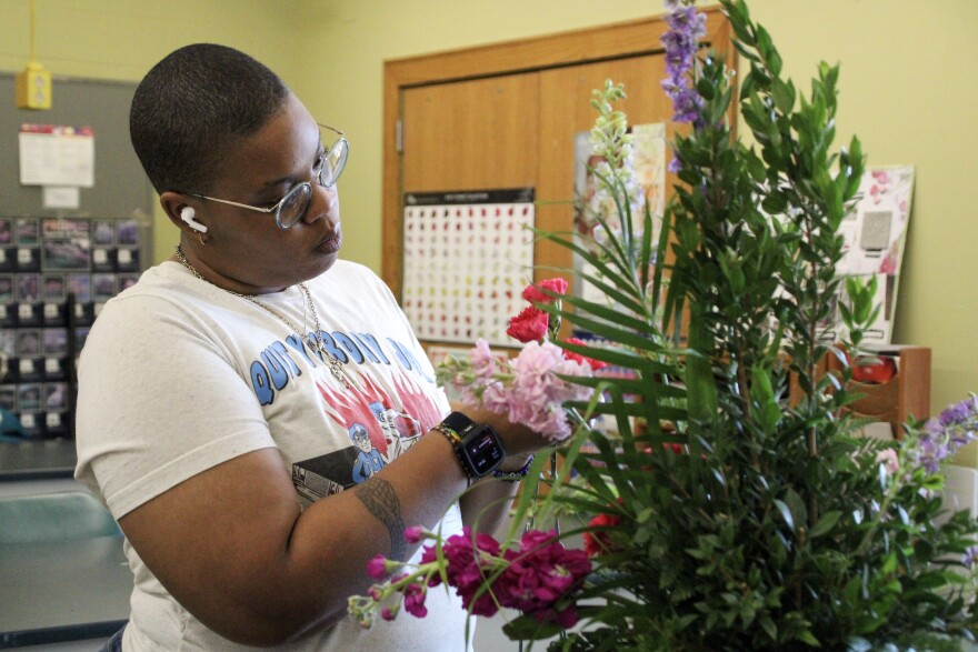 Ryan Bardot, an Unexpected Blooms scholarship recipient, said the floral design program at Johnson County Community College has been a way to stay creative.