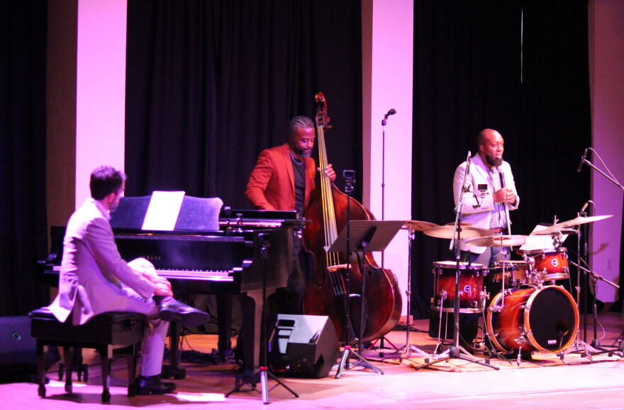 Zach Bartholomew on piano, Branden Robertson on upright bass and Paul Gavin on drums are the Gulf Coast Jazz Collective.