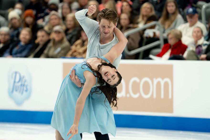 Raffaella Koncius and Alexey Shchepetov compete in the ice dance free skate during the 2026 U.S. Figure Skating Championships at the Enterprise Center on Saturday, Jan. 10, 2026, in St. Louis’ Downtown West neighborhood.