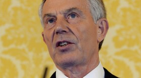 Former British Prime Minister Tony Blair holds a news conference at Admiralty House in London after retired civil servant John Chilcot presented The Iraq Inquiry Report on Wednesday.