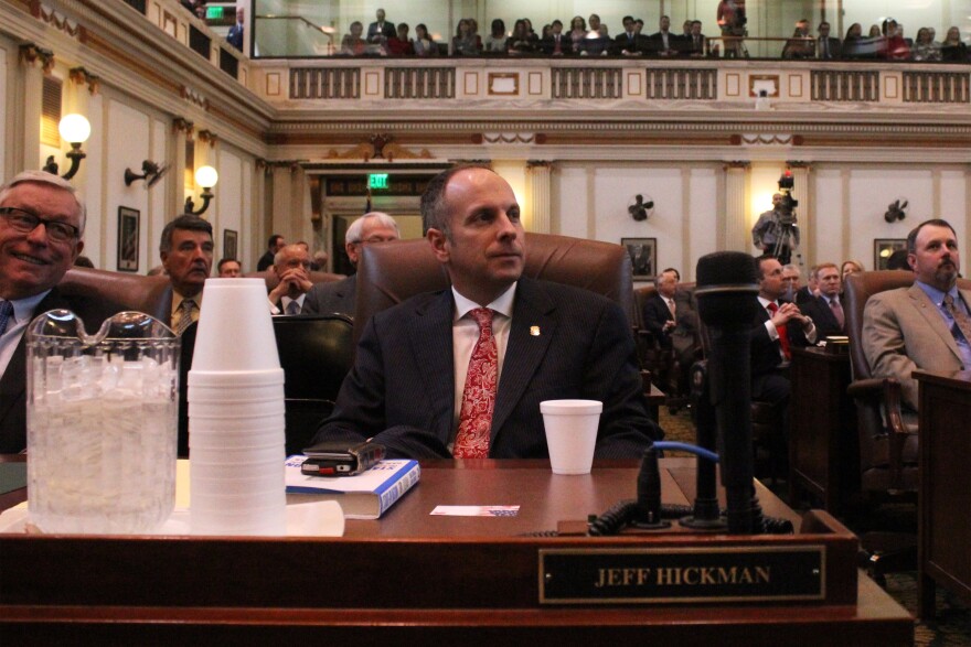 House Speaker Jeff Hickman (R-Fairview) at Gov. Mary Fallin's State of the State address - February 3, 2014.