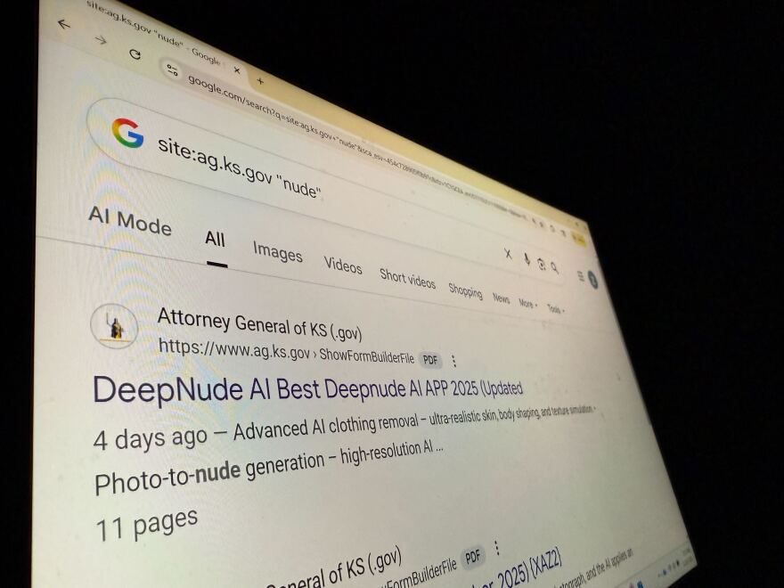 The links appearing on the attorney general's website opened PDF files containing instructions on how to access illicit content, such as AI tools that "undress" individuals in photos.