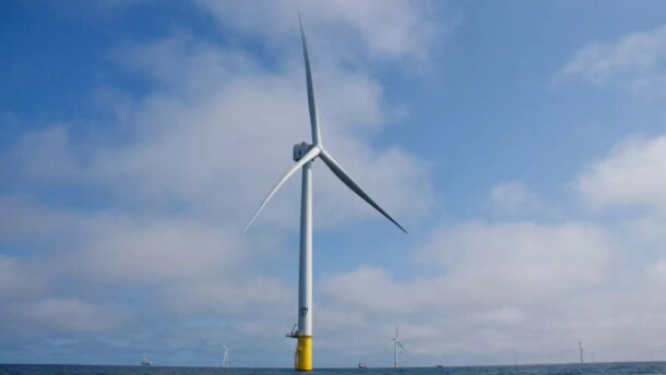 Offshore wind turbines at the Vineyard Wind site.