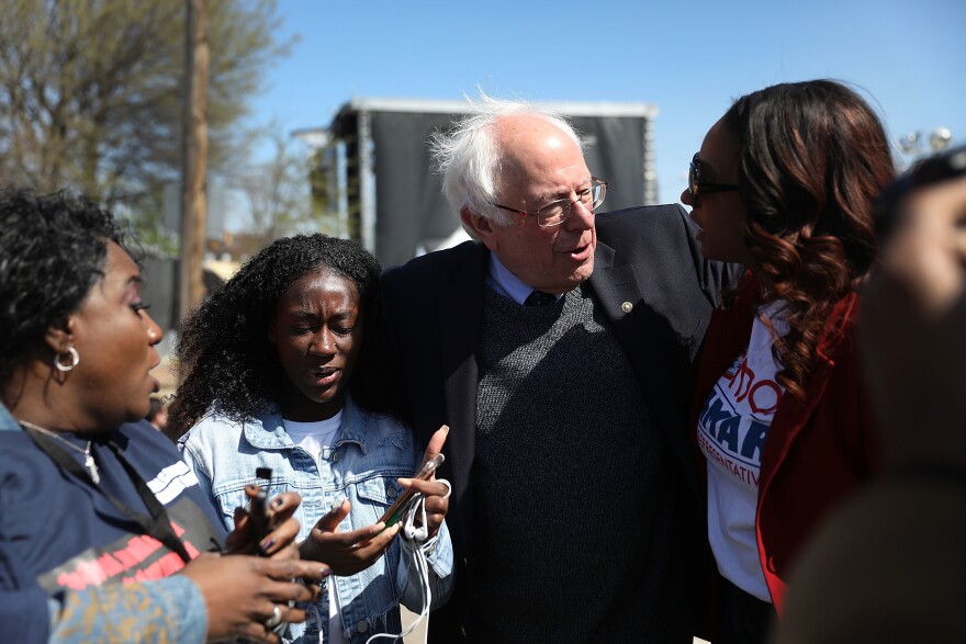 Sen. Bernie Sanders at an event commemorating the 50th anniversary of Dr. Martin Luther King Jr.'s assassination April 4, 2018 in Memphis, Tenn.
