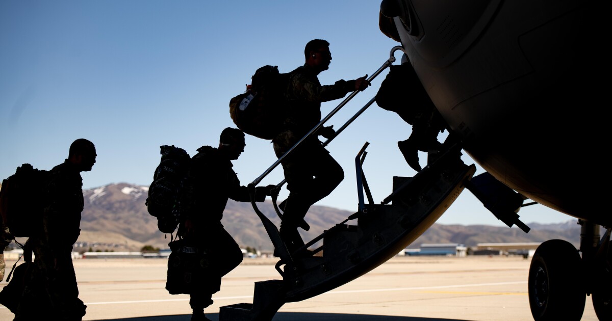 There were salutes, smiles and tears as Idaho Guard Airmen deploy to the Middle East