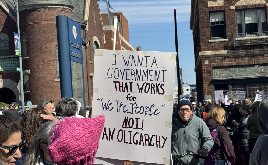 A photo of a rally attendee's sign.