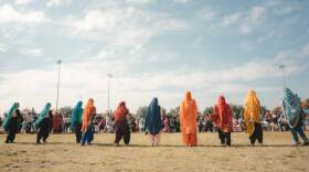 Youth from Fresno’s Punjabi Sikh community perform a traditional dance at a May 2023 event organized by the Jakara Movement at Jaswant Singh Khalra Park in Fresno. The park is named after a Sikh human rights activist.