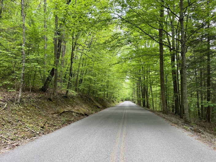 A two-lane road in eastern Kentucky.