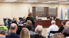Mitchell Elementary kindergarten teacher Linda Jones-Sosa speaks in front of the Tulsa Public Schools Board of Education.