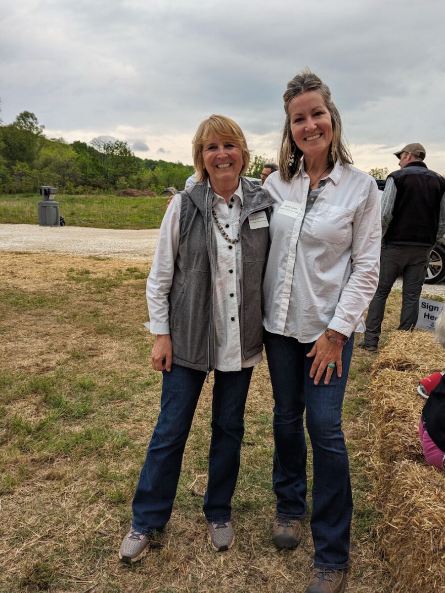 Watershed Conservation Resource Center executive director, Sandi Formica, stands with board member Sarah Lewis at the River Coalition Gathering.