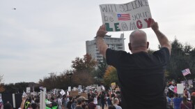 A protester’s sign at the Saturday, Nov. 15, 2025, protest against ICE and Border Patrol in Charlotte.