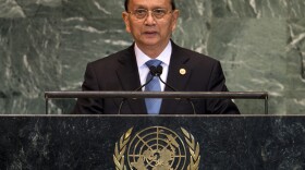 Myanmar President Thein Sein addresses the 67th United Nations General Assembly meeting on Sept. 27