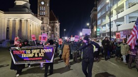 A January 23, 2026 march protesting ICE in downtown Cincinnati