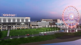 An artist's rendering shows what the SkyWheel will look like at a remodeled Levee.
